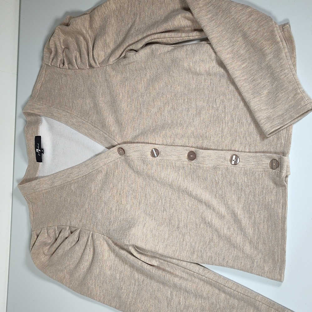 7FAMK 7 for‎ all mankind puff sleeve soft button up cardigan M